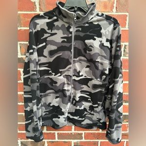 Urban Frontier Men’s Long Sleeve Full Zip Gray Camouflage Fleece Jacket XL